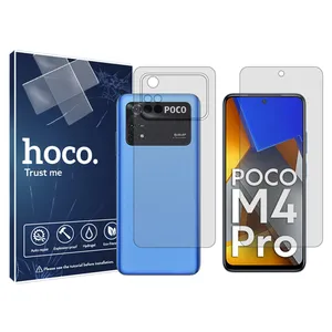 Hoco HyGEL model transparent screen protector suitable for Xiaomi Poco M4 Pro mobile phone along with the back protector