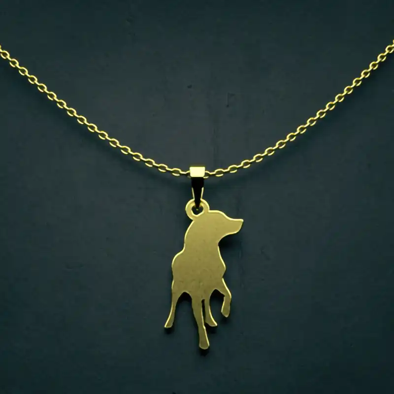 گردنبند طلا 18 عیار زنانه مدوپد مدل سگ کد J3-1-1267