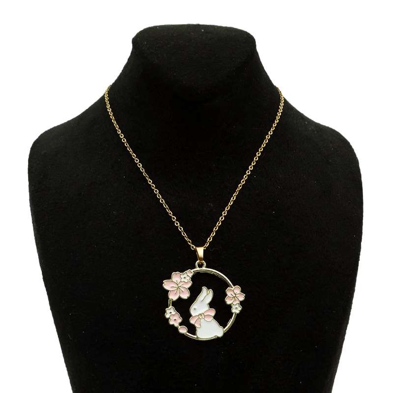 گردنبند دخترانه مدل خرگوش و گل های زیبا کد GZ-Beh-40 گردنبند دخترانه مدل خرگوش و گل های زیبا کد GZ-Beh-40