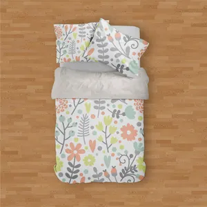 سرویس خواب مدوپد طرح برگ درخت مدل PAT00041 یک نفره 4 تکه