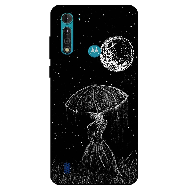 کاور مگافون طرح دختر و ماه مدل 1369 مناسب برای گوشی موبایل موتورولا Moto G8 Power Lite
