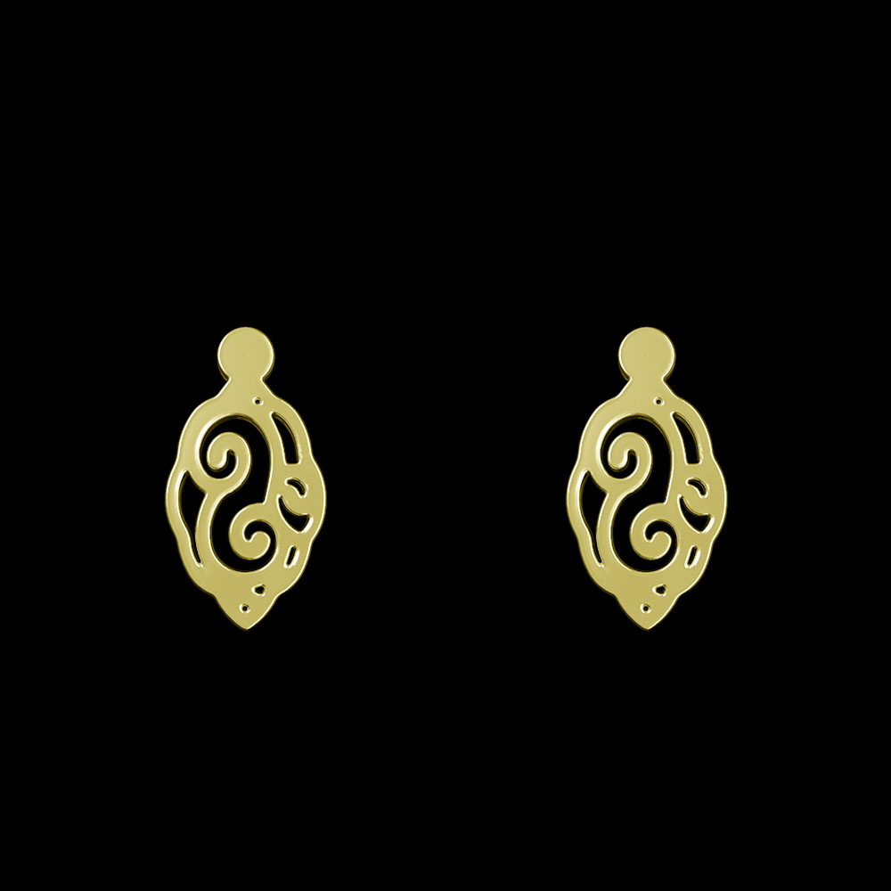 گوشواره طلا 18 عیار زنانه مدوپد مدل هندسی کد GA1-10381