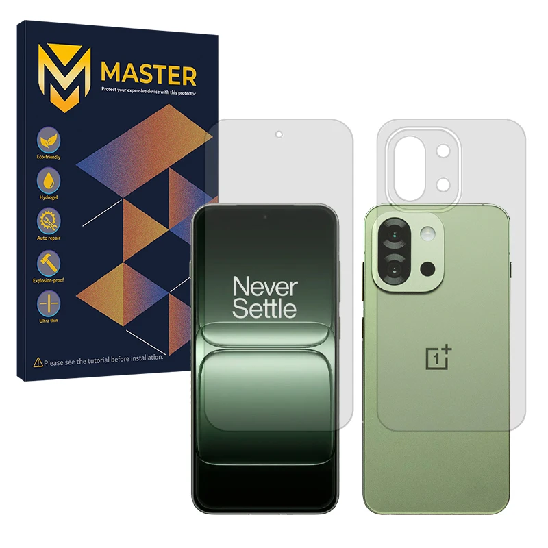 محافظ صفحه نمایش شفاف مستر مدل Resistant مناسب برای گوشی موبایل وان پلاس 13s به همراه محافظ پشت گوشی