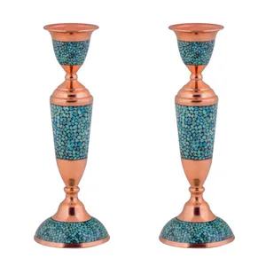 شمعدان فیروزه کوبی هنرلوکس مدل FSHM25 بسته دو عددی