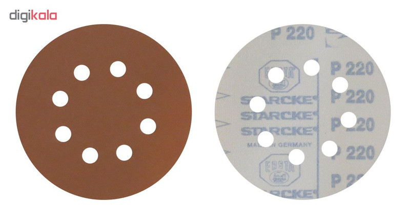 سنباده پشت کرکی استارک 12.5 سانتی متری زبری 220 مدل C125P220H8 بسته 10 عددی