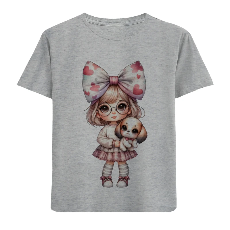 تی شرت آستین کوتاه دخترانه مدل دخترک F850