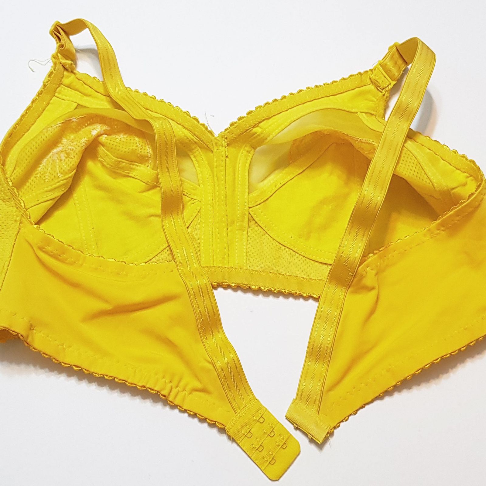 سوتین زنانه ماییلدا مدل بدون فنر گیپور گلدار کد 5056 رنگ زرد -  - 5