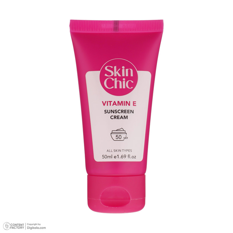 کرم ضد آفتاب بدون رنگ اسکین شیک SPF 50 مدل Aloe Vera  ‌مناسب انواع پوست حجم 50 میلی‌لیتر