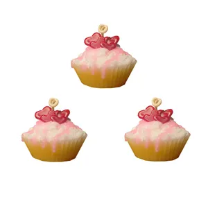 شمع مدل کاپ کیک قلب مجموعه 3 عددی