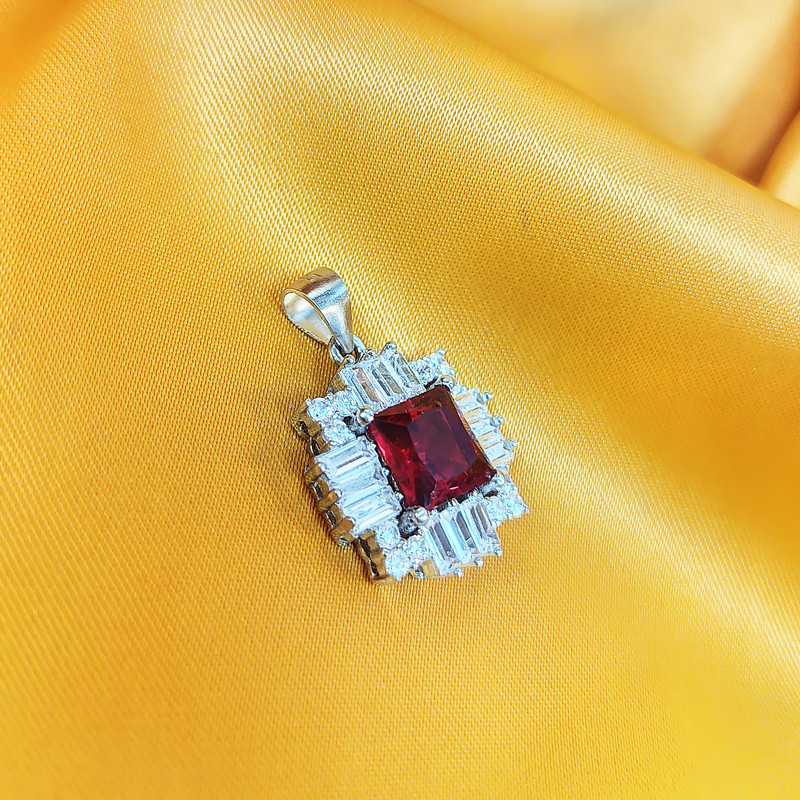 آویز گردنبند نقره زنانه مدل جواهری کد NG1198