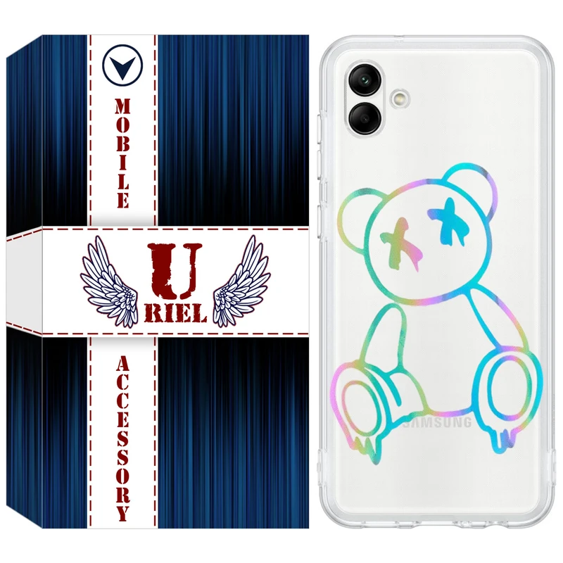 کاور یوریل مدل Clear کد 44 طرح خرس رنگی مناسب برای گوشی موبایل سامسونگ Galaxy A04e