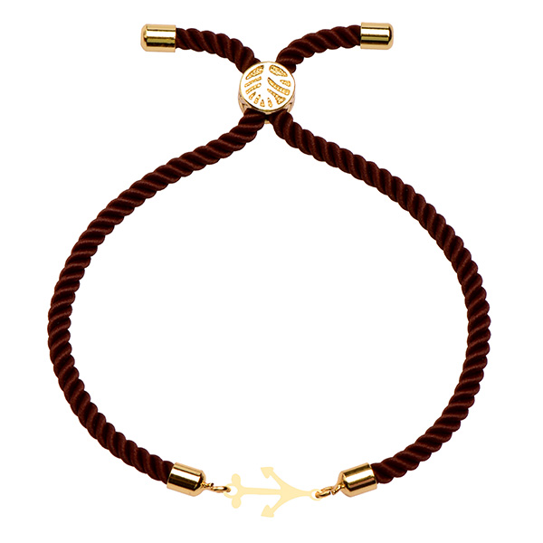 دستبند طلا 18 عیار دخترانه کرابو طرح لنگر مدل Krd1563