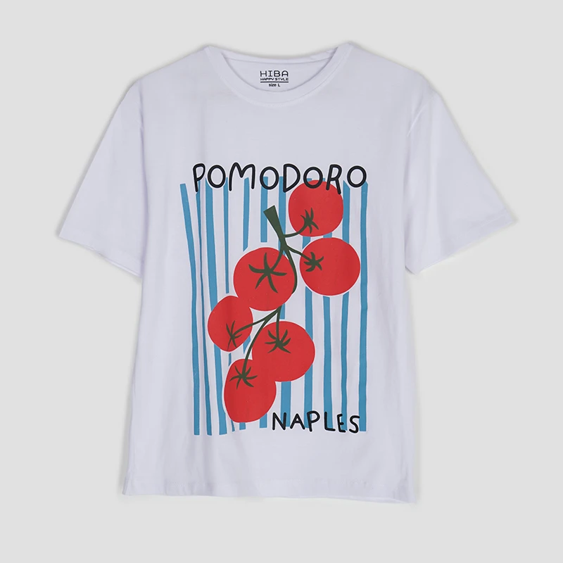 تی‌شرت آستین کوتاه زنانه هیبا استایل مدل pomodoro کد 17634