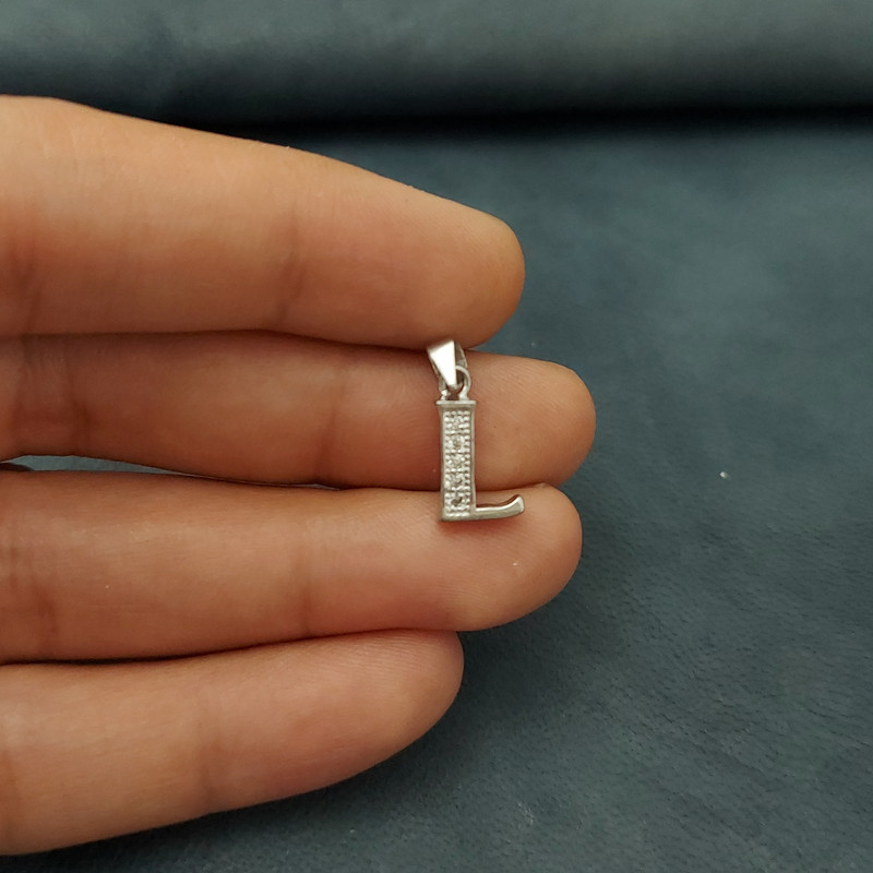 آویز گردنبند نقره زنانه مدل حروف انگلیسی L