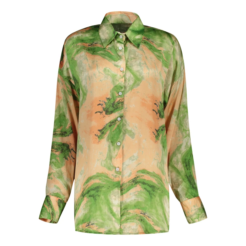 شومیز آستین بلند یقه برگردان زنانه مدل 66