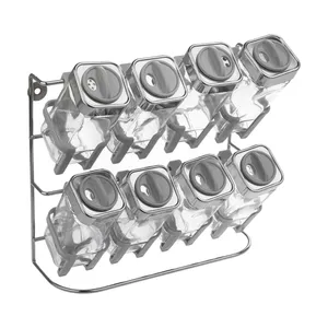 ست 9 پارچه جا ادویه پارس بلور مدل دو طبقه پدینو