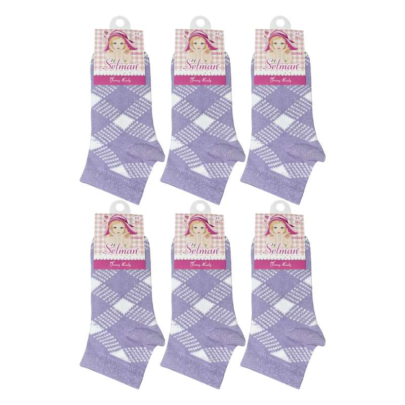 جوراب دخترانه سِلمان مدل SL-4895 بسته 6 عددی