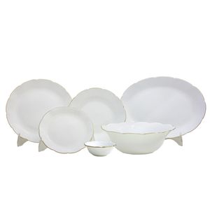 نقد و بررسی سرویس غذاخوری 26 پارچه داماس مدل لب طلا توسط خریداران