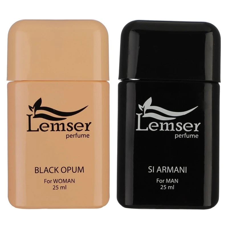 عطر جیبی لمسر مدل Si Armani - Black Opum حجم 25 میلی لیتر مجموعه دو عددی