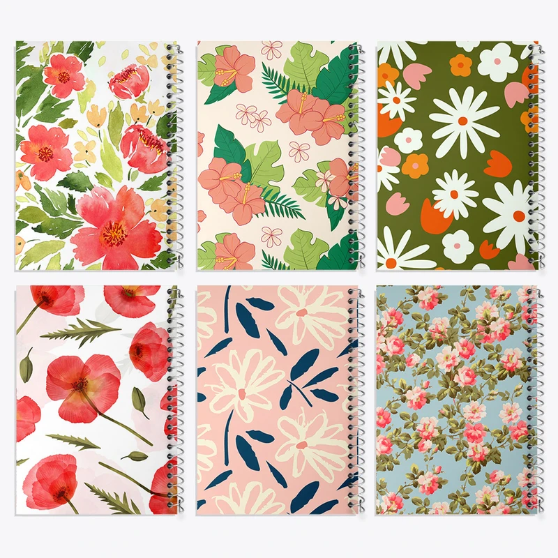 دفتر نقاشی 50 برگ خندالو طرح گل گلی کد 238 مجموعه 6 عددی