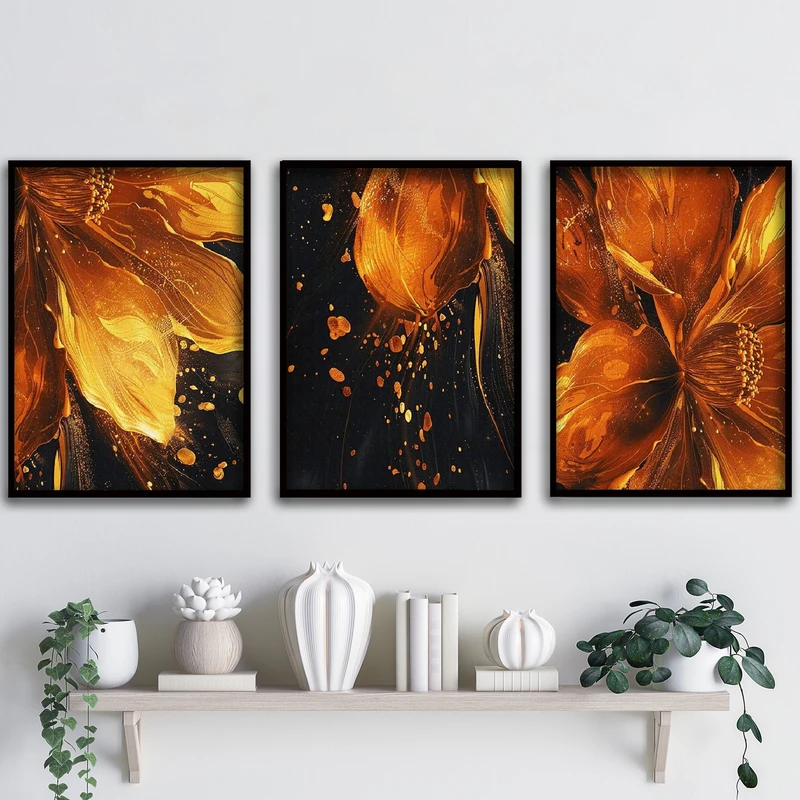 تابلو آتریسا طرح آبستره مدل ATA123 مجموعه 3 عددی 