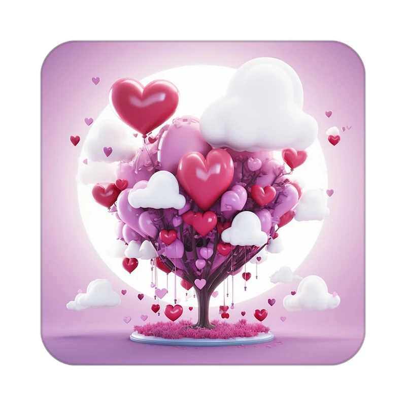 زیر لیوانی کاکتی مدل عاشقانه کد mp10457