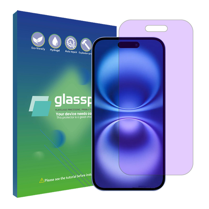محافظ صفحه نمایش آنتی پرپل گلس پرو مدل Resistant مناسب برای گوشی موبایل اپل iPhone 16 Plus