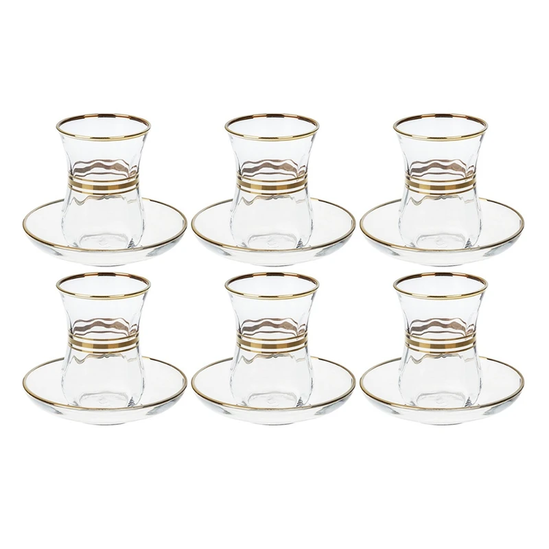 ست استکان و نعلبکی 12 پارچه سری گلد کد 309