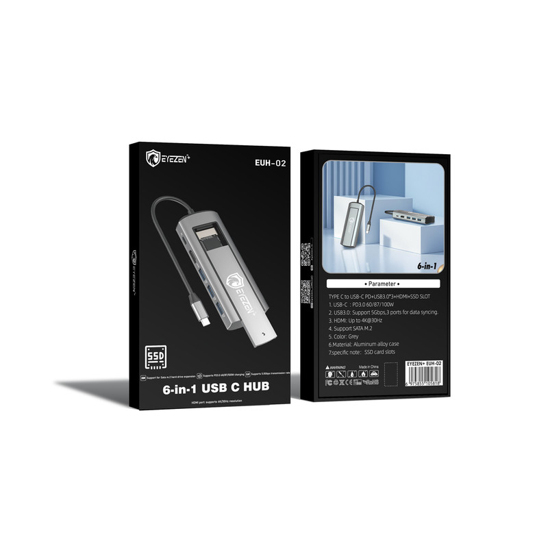 هاب 6 پورت USB-C آیزن مدل 6in1 HUB EUH-02