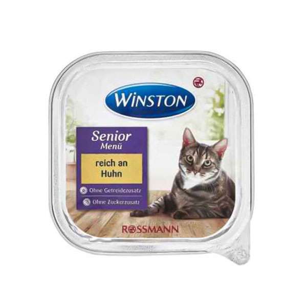 کنسرو غذای گربه بالغ وینستون مدل reich an huhn وزن 100 گرم