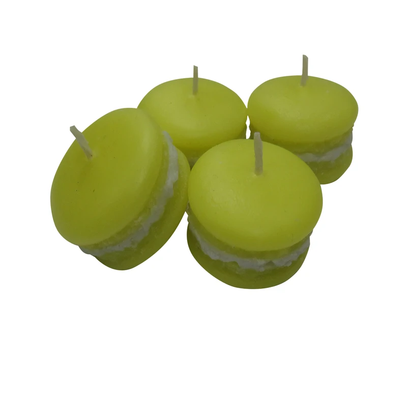 شمع طرح شیرینی ماکارون کد SAV-082 بسته 4 عددی