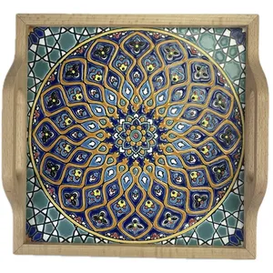 سینی کاشی کاری مدل چرخش روزگار کد 002
