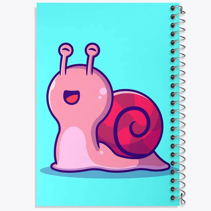 دفتر مشق 100 برگ خندالو طرح حیوانات بامزه حلزون کد 25396