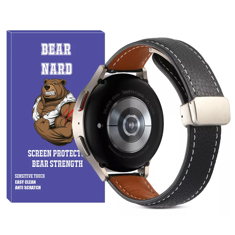 بند برنارد مدل Mag Leather BR TW مناسب برای ساعت هوشمند ناتینگ سایز 22 میلی متری CMF Watch Pro 2