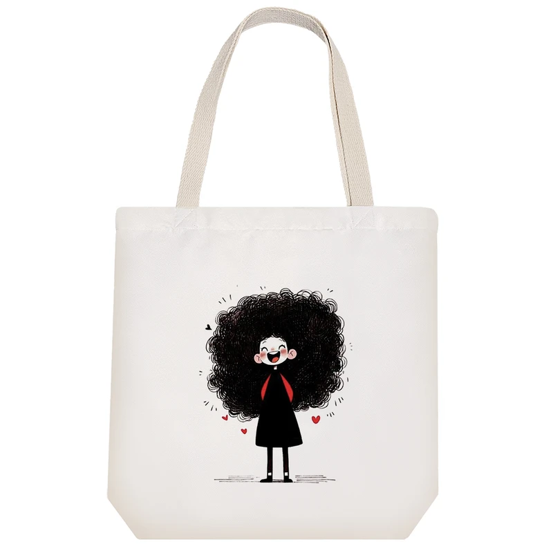 ساک خرید خندالو مدل دختر مو فرفری کد H1926