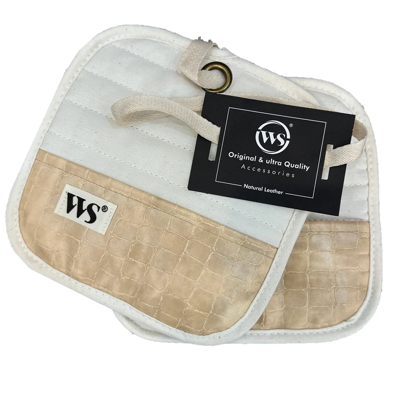 دستگیره قابلمه دبلیو اس مدل چرم نچرال کد RM0086 مجموعه دو عددی