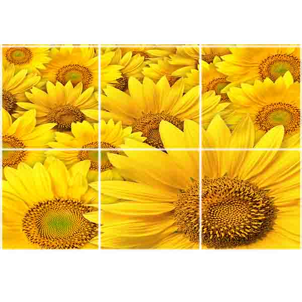  تایل سقفی طرح گل آفتابگردان مدل F 1076-6 سایز 60x60 سانتی متر مجموعه 6 عددی