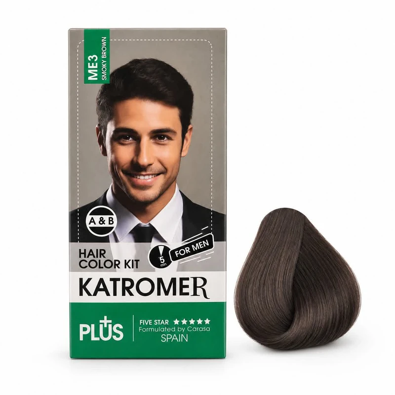 کیت رنگ مو مردانه کاترومر مدل MF3 حجم 50 میلی‌لیتر رنگ قهوه ای دودی