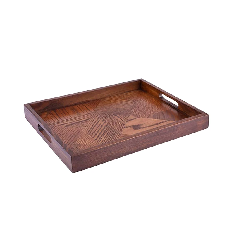 سینی دسته دار کد so-4732-3 مدل چوبی سایز 38*39 سانتی متر