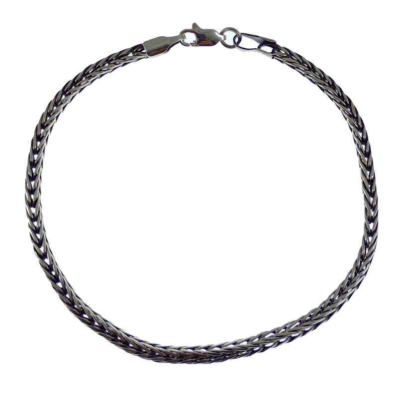 دستبند نقره سلین کالا مدل سیاه قلم تابیده کد 52