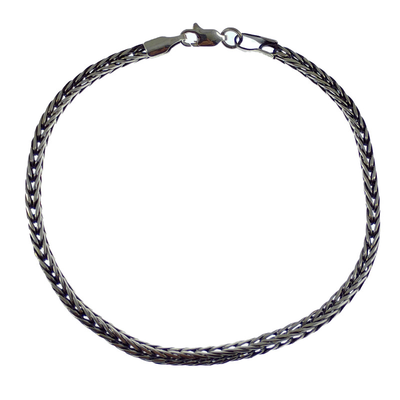 دستبند نقره سلین کالا مدل سیاه قلم تابیده کد 52