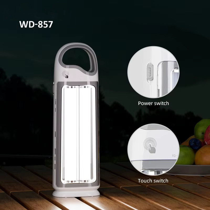 چراغ اضطراری مدل شارژی کد WD-857 با نور مهتابی