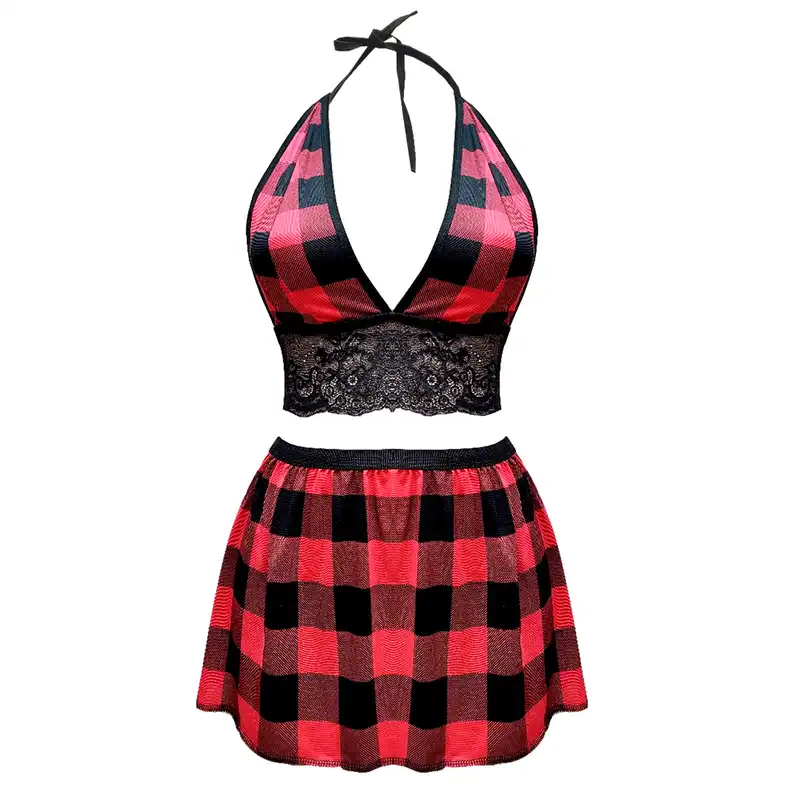 لباس خواب زنانه مدل چهارخانه رنگ قرمز