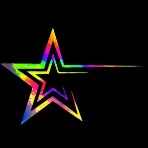 برچسب بدنه خودرو مدل هفت رنگ طرح ستاره کد1