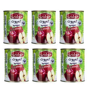 کمپوت  سیب خوشاب - 350 گرم  بسته 6 عددی