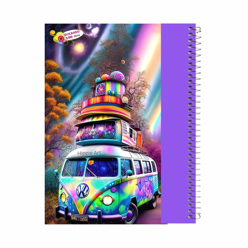 دفتر مشق  100 برگ گلبرگ مدل ماشین رنگی کد 1610