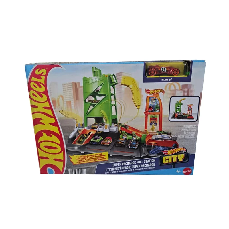 کیت ماشین بازی هات ویلز مدل SUPER RECHARGE FUEL STATION کد HTN79