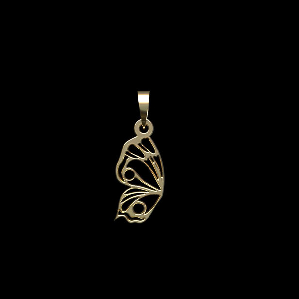 آویز گردنبند طلا 18 عیار زنانه مدوپد مدل بال پروانه کد PA1-11066