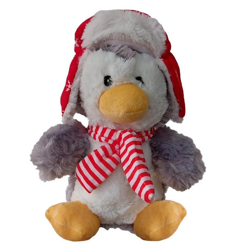 عروسک طرح پنگوئن مدل KellyToy Hat and Scarf کد SZT4/265 ارتفاع 27 سانتی متر