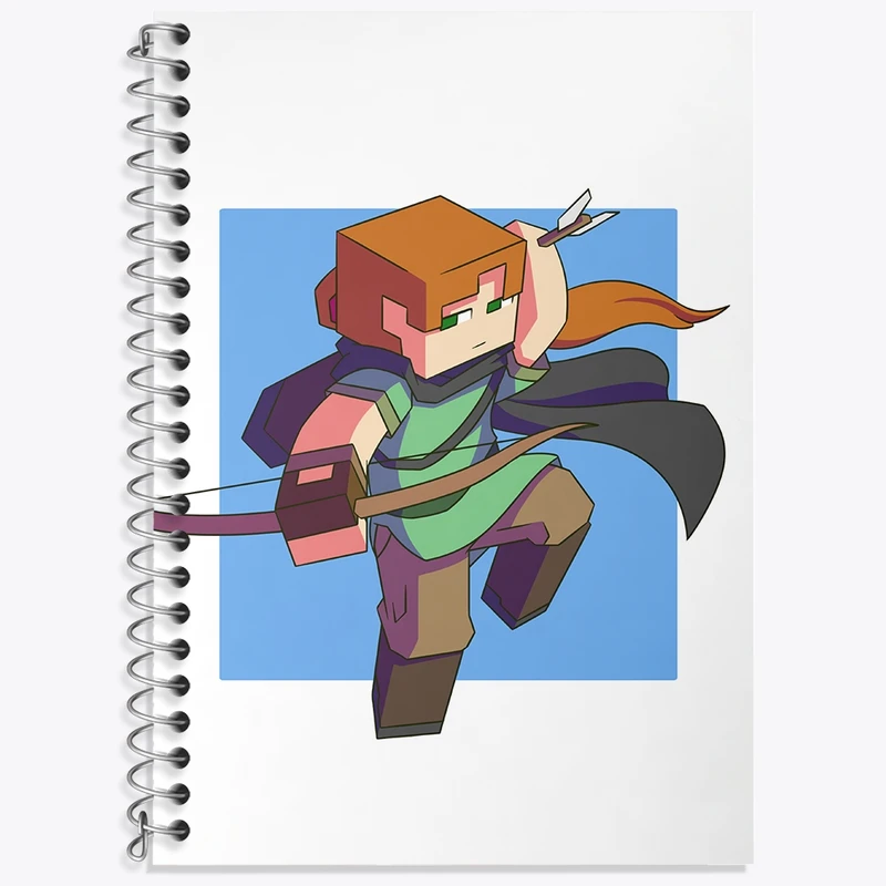 دفتر زبان 50 برگ خندالو مدل سه خط طرح بازی ماینکرافت (Minecraft) کد 36969